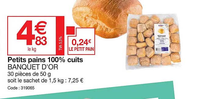 petits paisn 100% cuits banquet d'or
