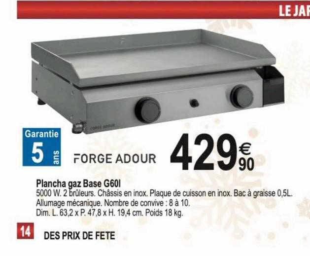 plancha gaz base g60i forge adour