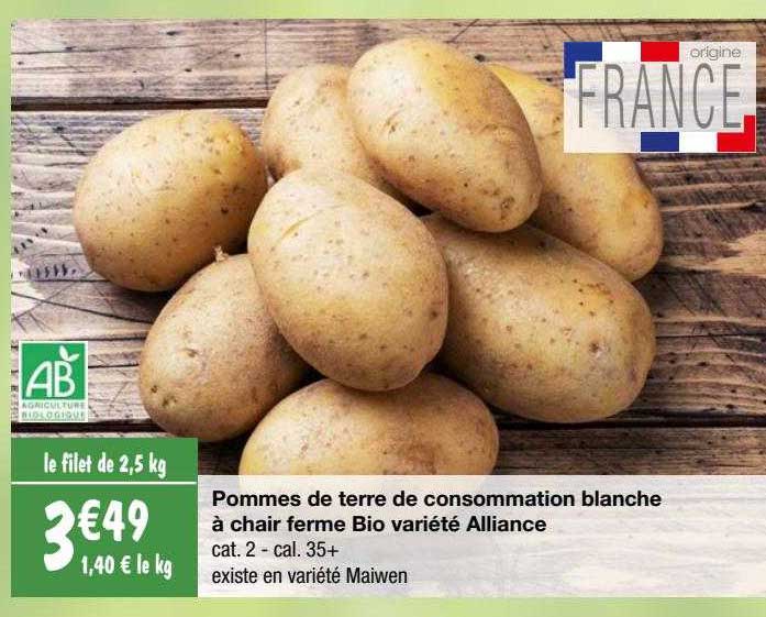 pommes de terre de consommation blanche à chair ferme bio variété alliance