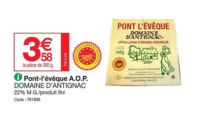 pont-l'évêque a.o.p. domaine d'antignac