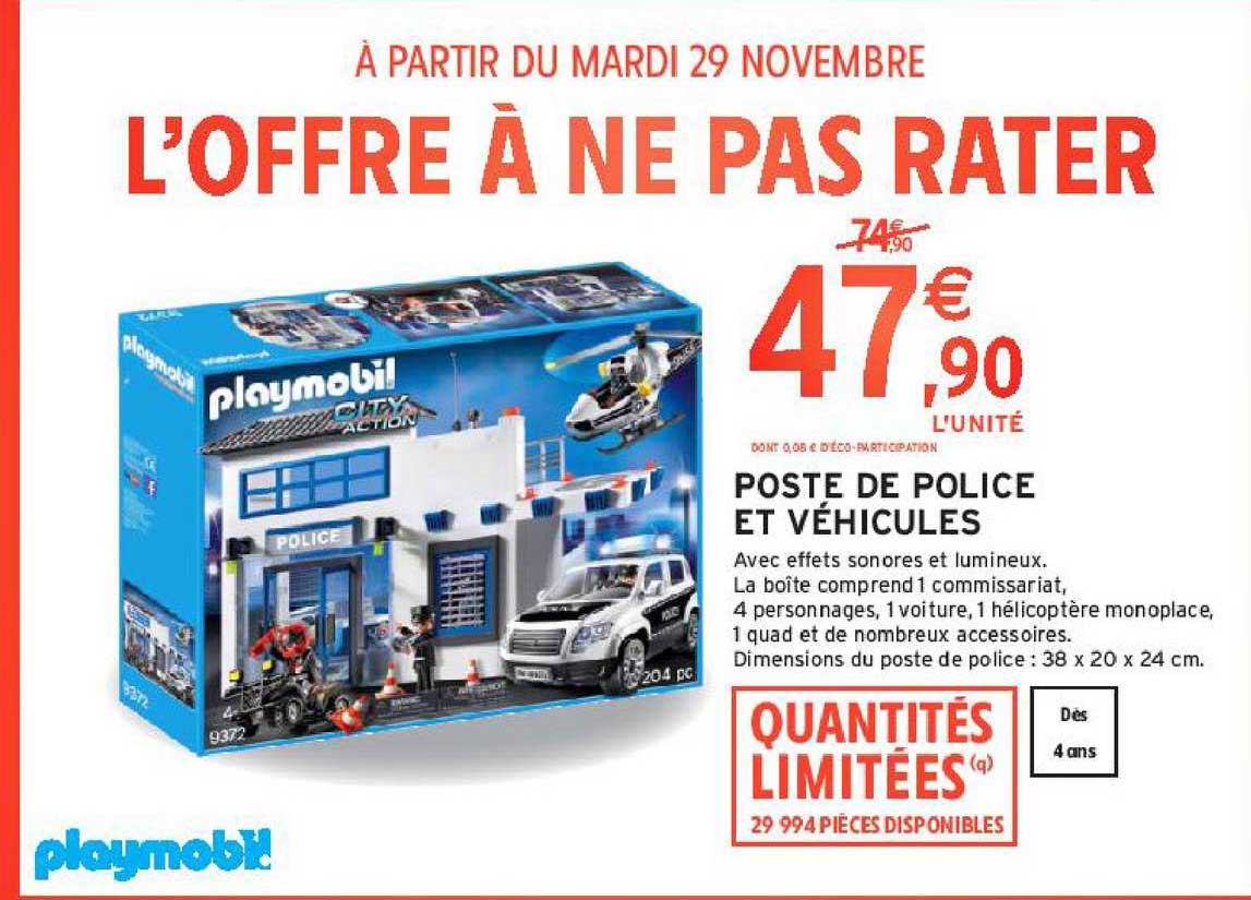 poste de police et véhicules playmobil