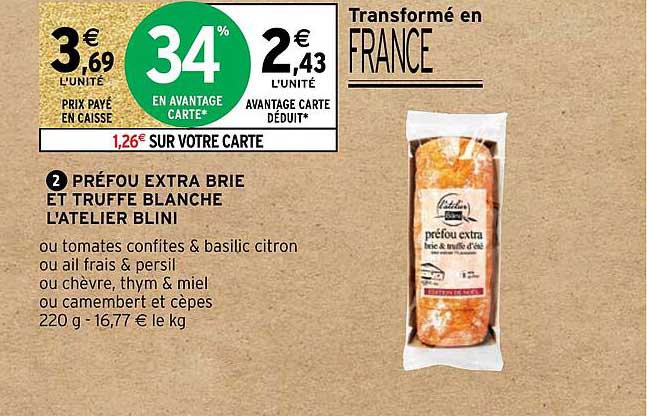 préfou extra brie et truffe blanche l'atelier blini