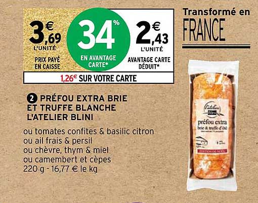 préfou extra brie et truffe blanche l'atelier blini