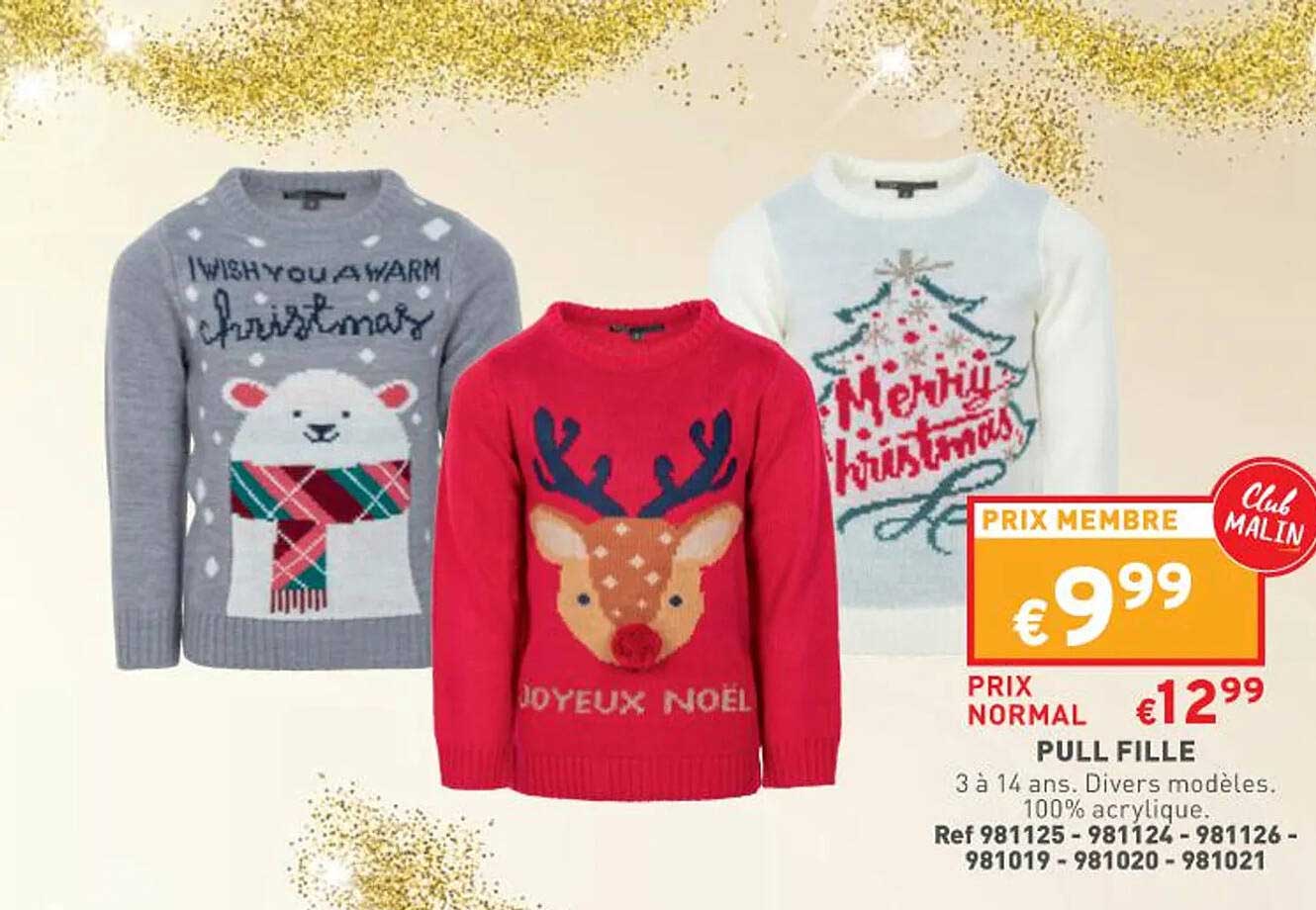 pull fille 3 à 14 ans