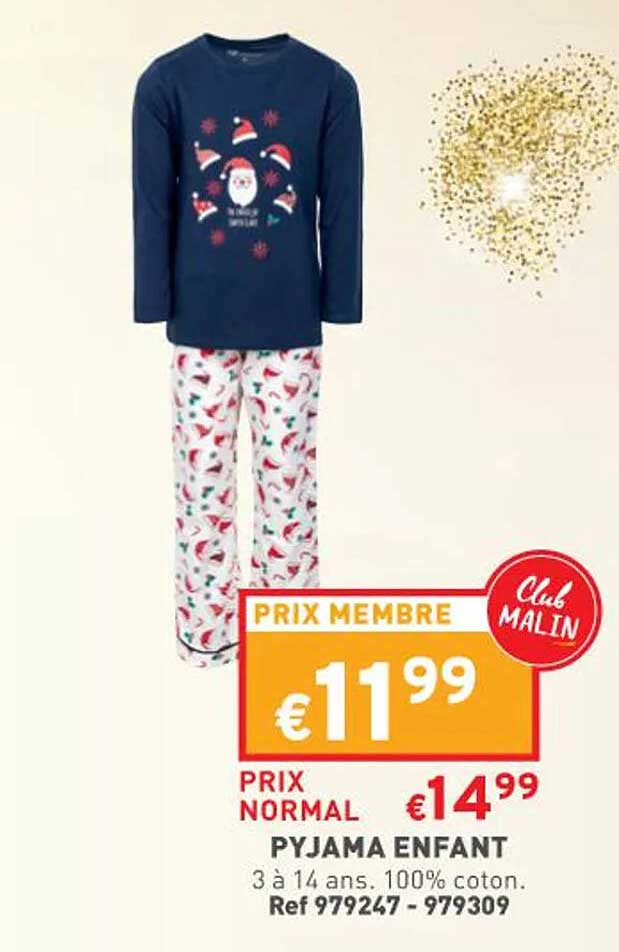 pyjama enfant 3 à 14 ans