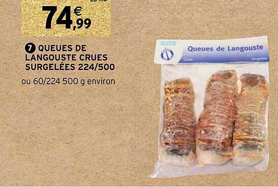Queues De Langouste Crues Surgelées 224-500