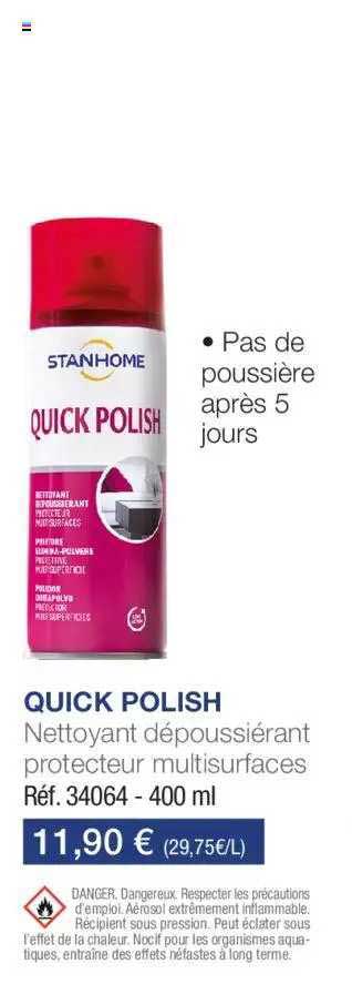 quick polish nettoyant dépoussiérant  protecteur multisurfaces
