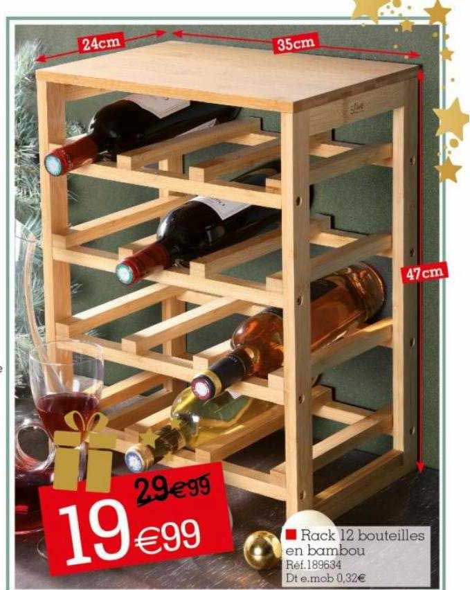 rack 12 bouteilles en bambou