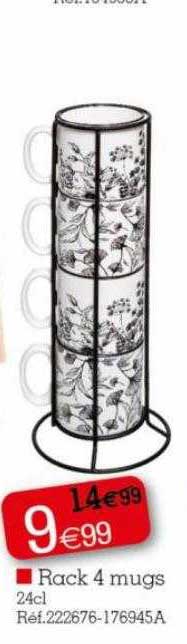 rack 4 mugs 24cl