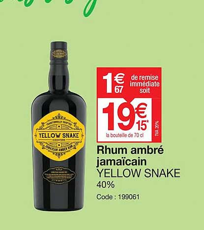 rhum ambré jamaïcain yellow snake