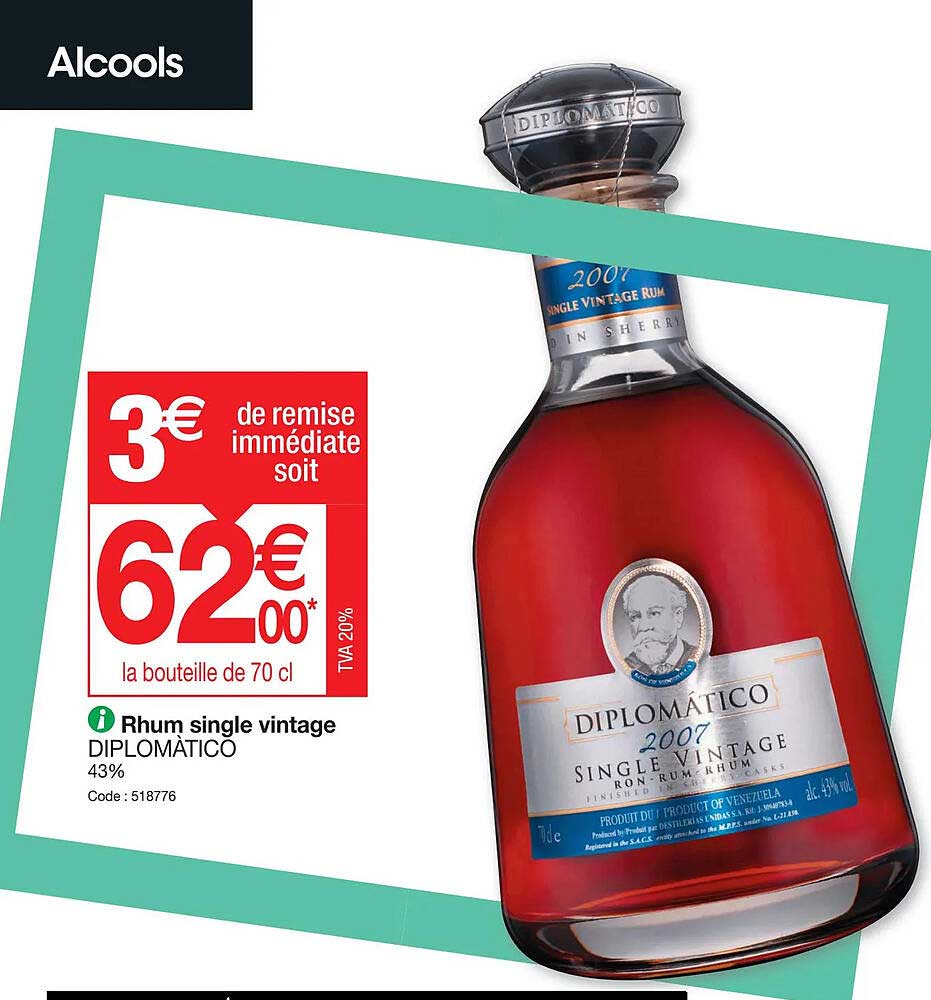 rhum single vintage diplomatico