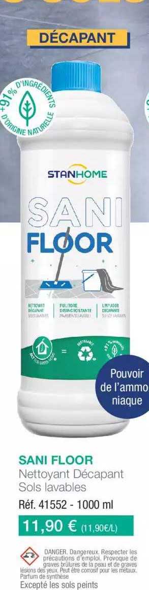 sani floor nettoyant décapant sols lavables