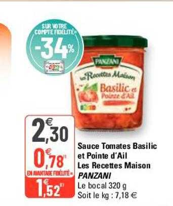 sauce tomates basilic et pointe d'ail les recettes maison panzani