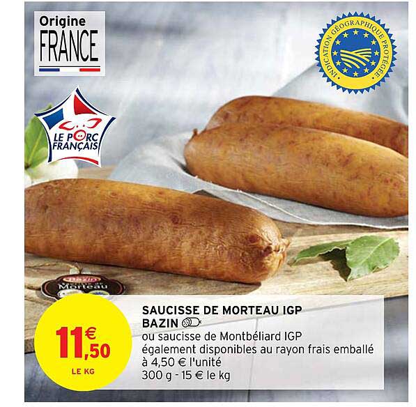 saucisse de morteau igp bazin