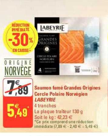 saumon fumé grandes origines cercle polaire norvégien labeyrie