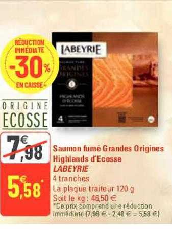 saumon fumé grandes origines highlands d'écosse labeyrie