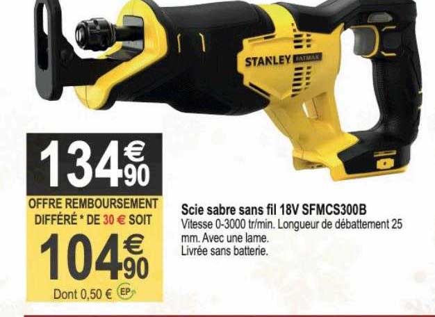 scie sabre sans fil 18v stanley