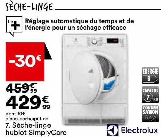 sèche-linge hublot simply care electrolux
