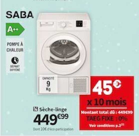 sèche-linge saba