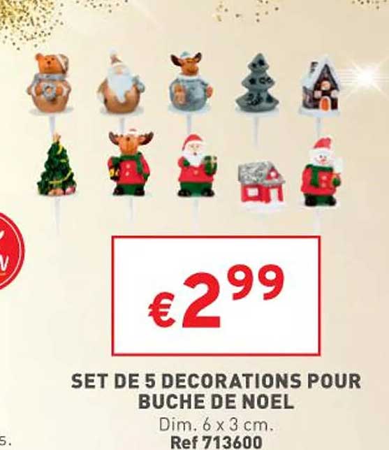 Set De 5 Décorations Pour Buche De Noël