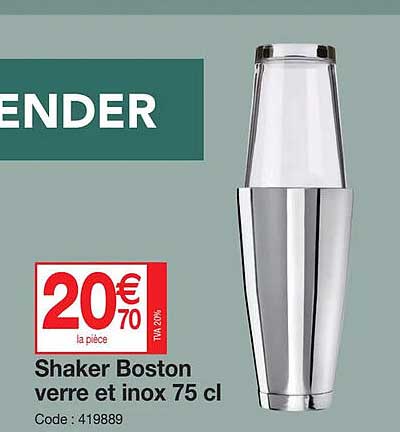 Shaker Boston Verre Et Inox 75 Cl