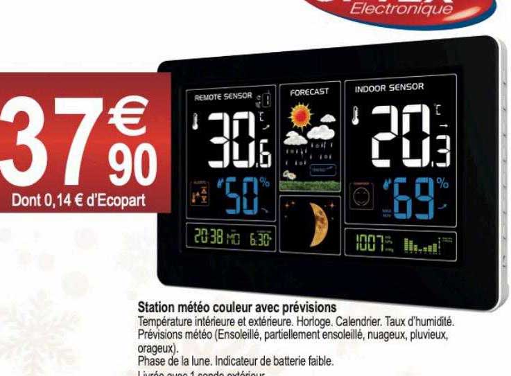 station météo couleur avec prévisions