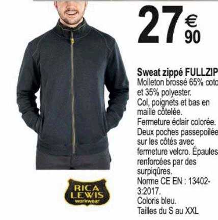 sweat zippé fullzip rica lewis