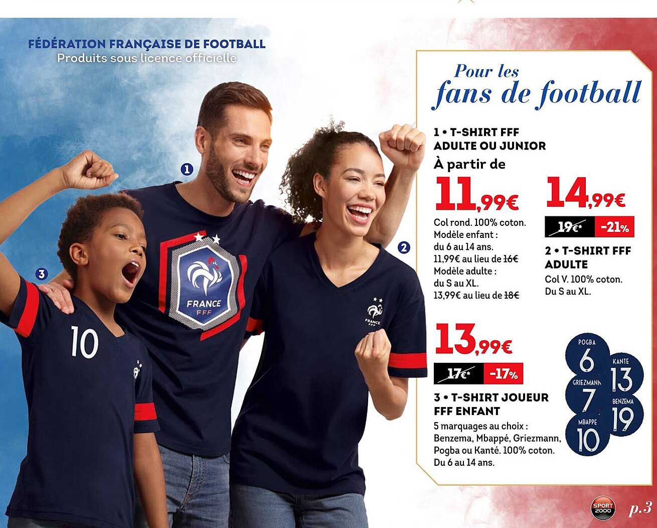 T-shirt Fff Adulte Ou Junior, T-shirt Fff Adulte, T-shirt Joueur Fff Enfant