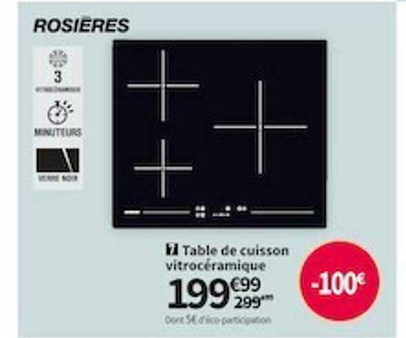 Table De Cuisson Vitrocéramique Rosières
