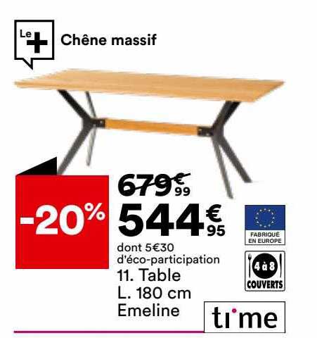 table l.180 cm emeline ti'me