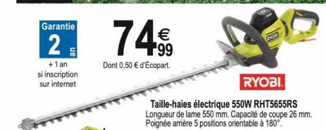 taille-haies électrique 550w rht5655rs ryobi