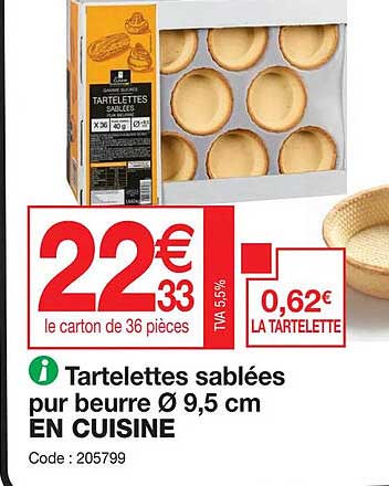 tartelettes sablées pur beurre ø 9,5 cm en cuisine
