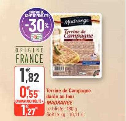 terrine de campagne dorée au four madrange