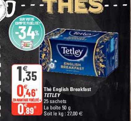 thé english breakfast tetley