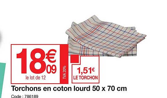 Torchons En Coton Lourd 50 X 70 Cm