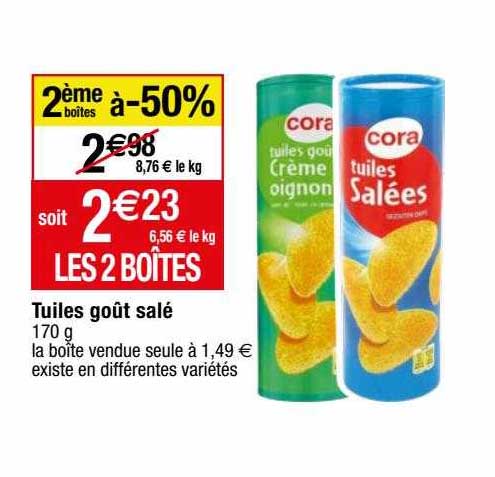 Tuiles Goût Salé 2ème Boîtes à -50%