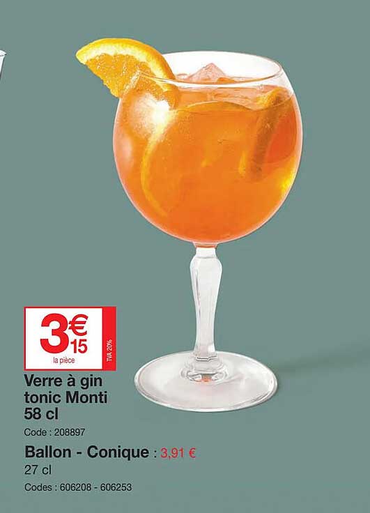 verre à gin tonic monti 58 cl, ballon - conique