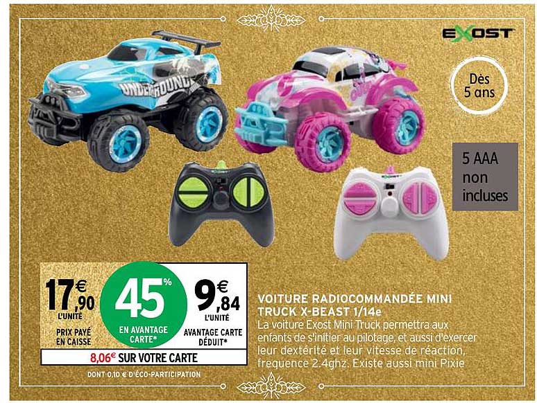 voiture radiocommandée mini truck x-beast 1-14e