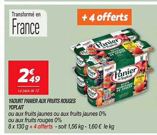 Yaourt Panier Aux Fruits Rouges Yoplait