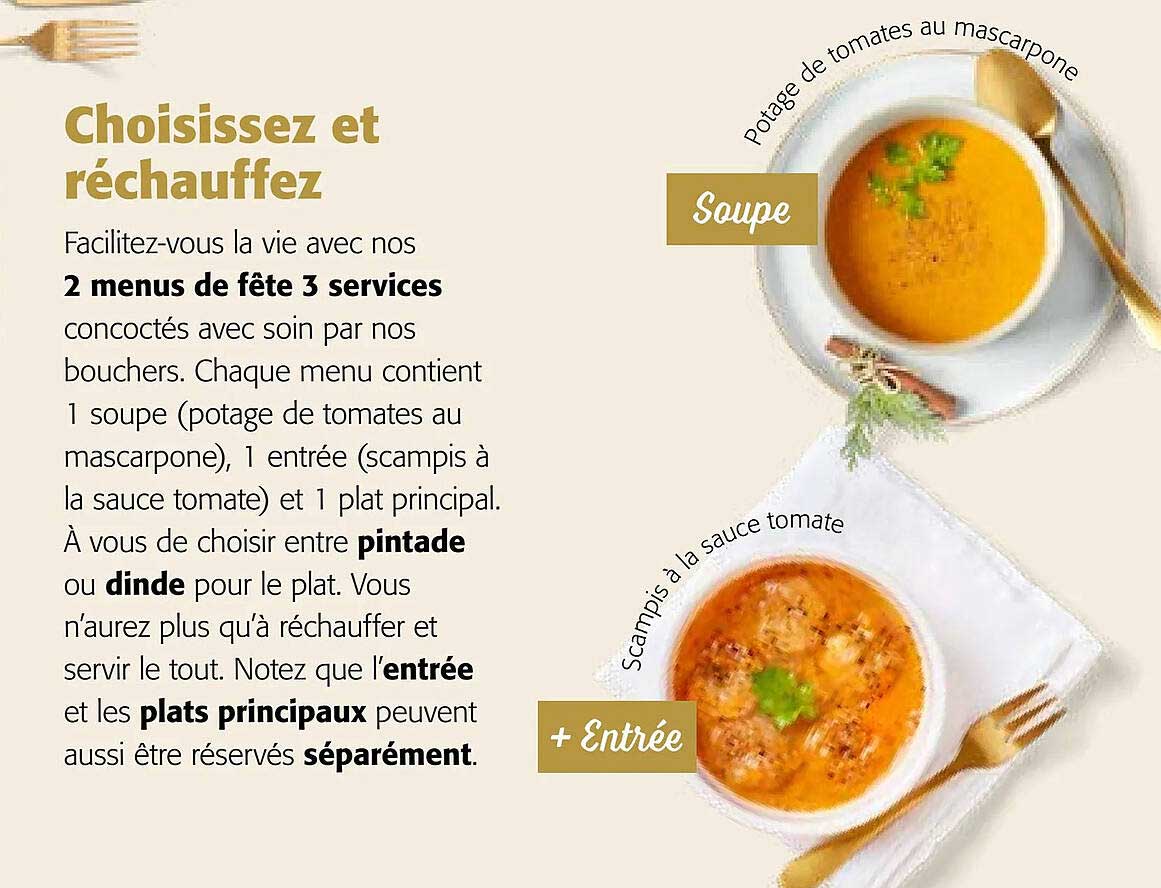 2 Menus De Fête 3 Services
