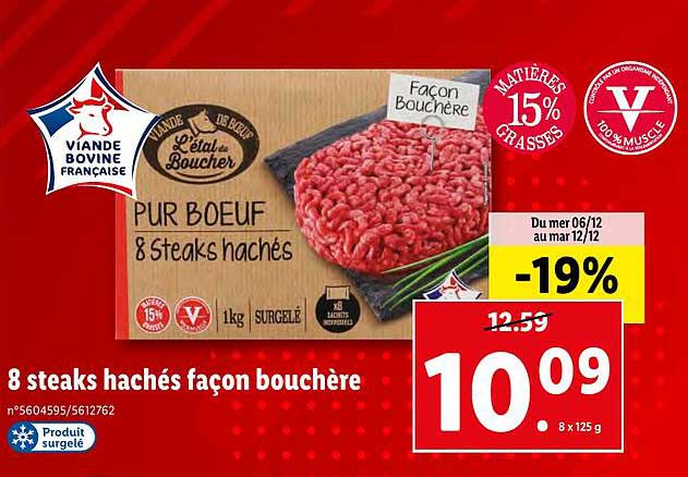 8 steaks hachés façon bouchère
