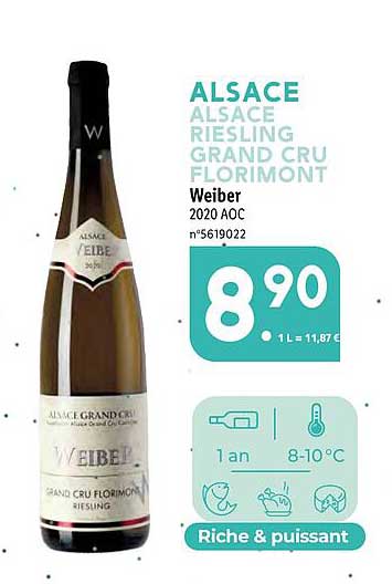 Alsace Riesling Grand Cru Florimont Weiber 2020 Aoc