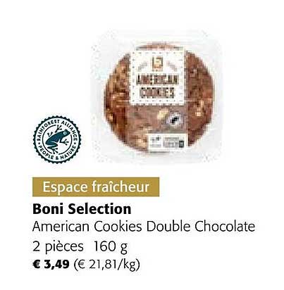 american cookies double chocolate boni sélection