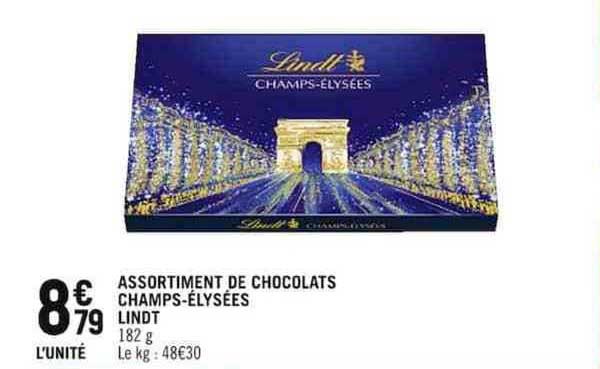 assortiment de chocolats champs-élysées lindt