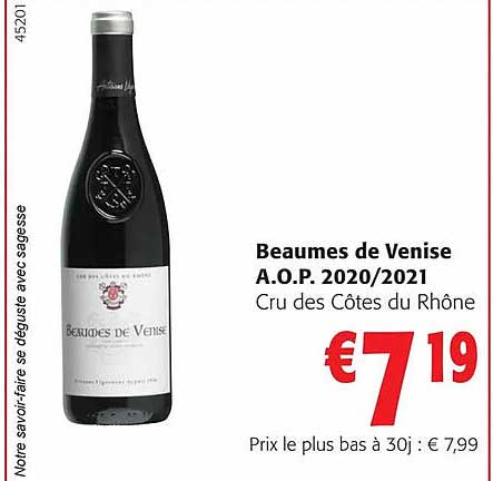 beaumes de venise a.o.p. 2020/2021 cru de côtes du rhône