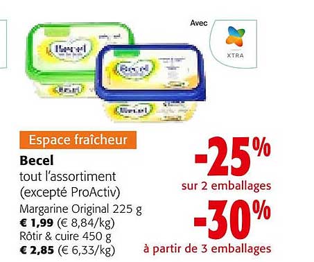 becel tout l'assortiment margarine original rôtir & cuire