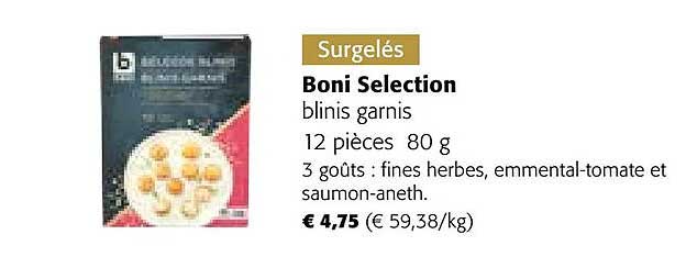blinis garnis boni sélection