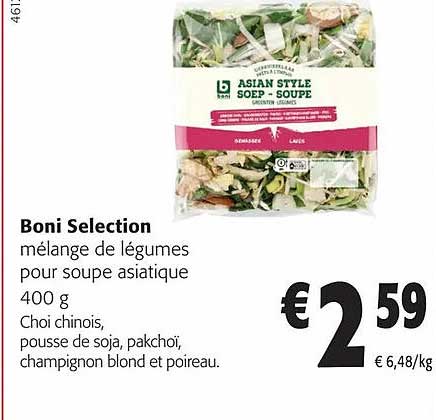 boni selection mélange de légumes pour soup asiatique