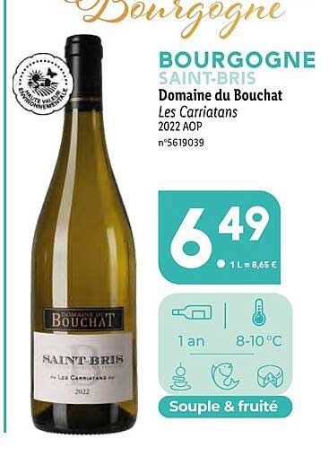bourgogne saint-bris domaine du bouchat les carriatans 2022 aop