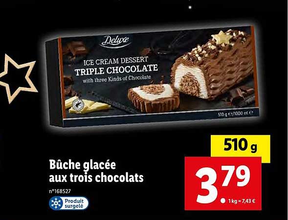 bûche glacée aux trois chocolats